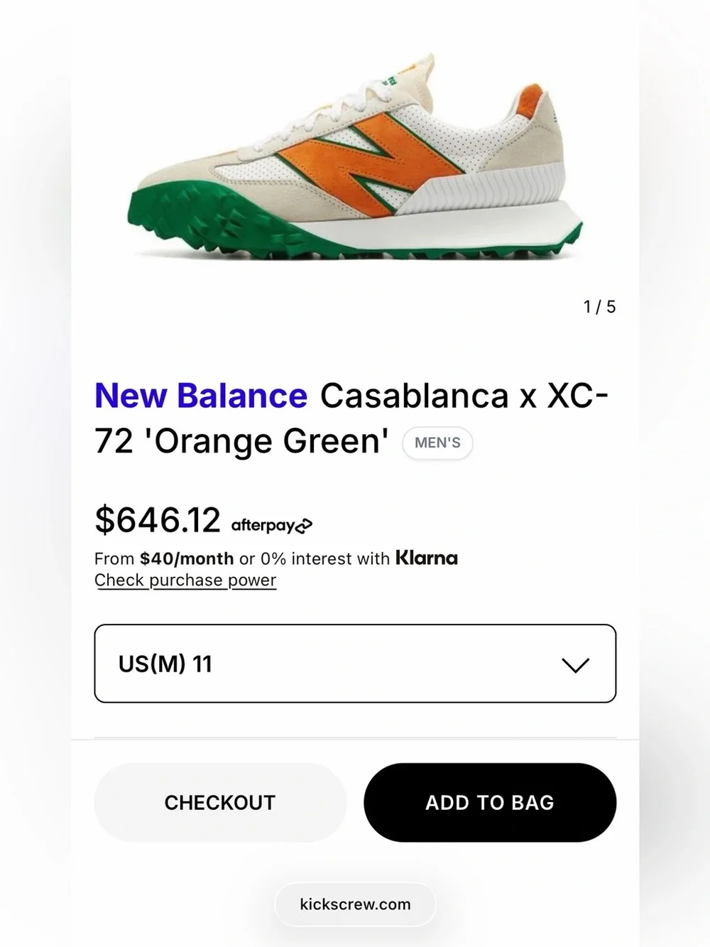 Casablanca x New Balance XC-72 ‘Orange Green’